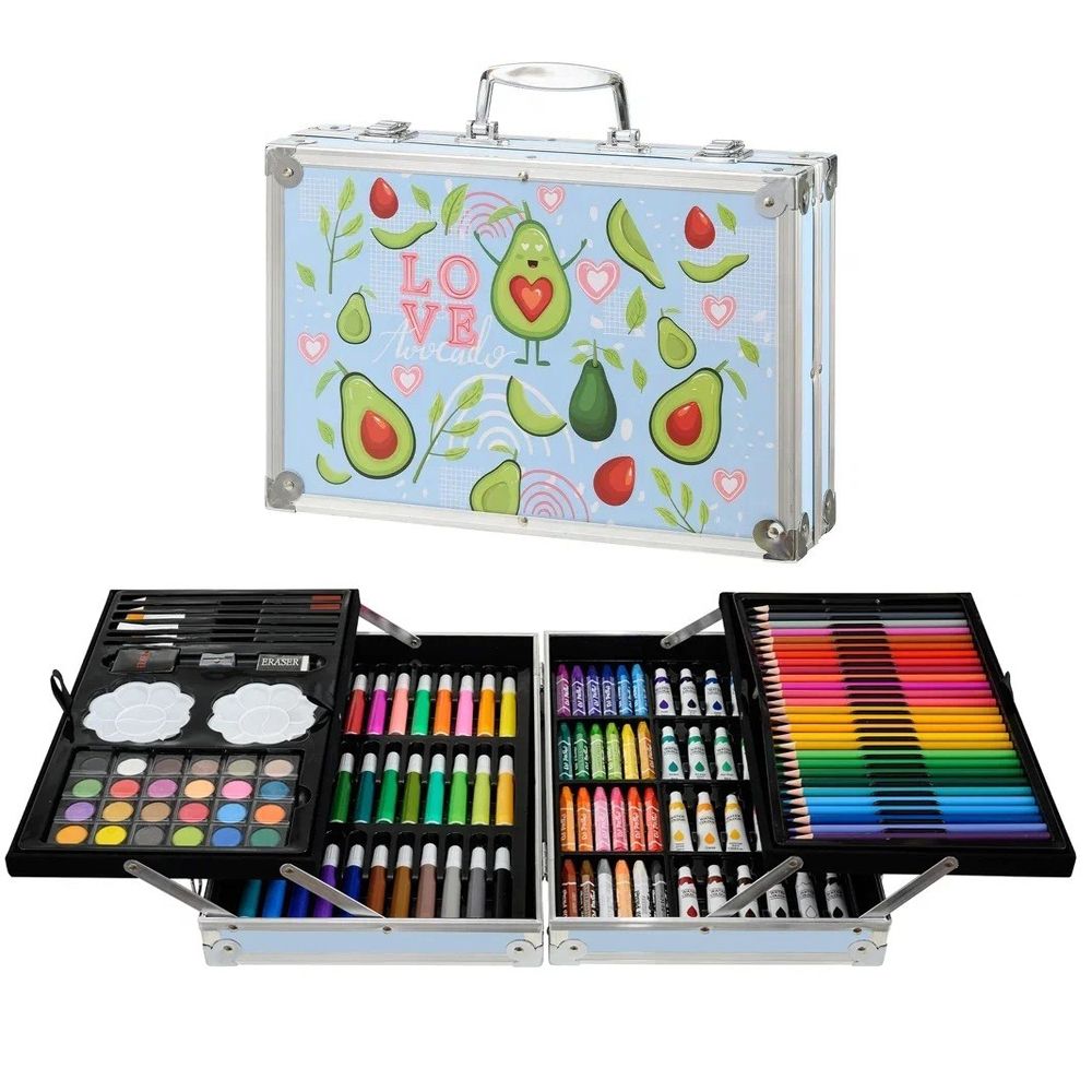 Набор для детского творчества Basir 145 предметов, в цветном кейсе с замочками, ассорти