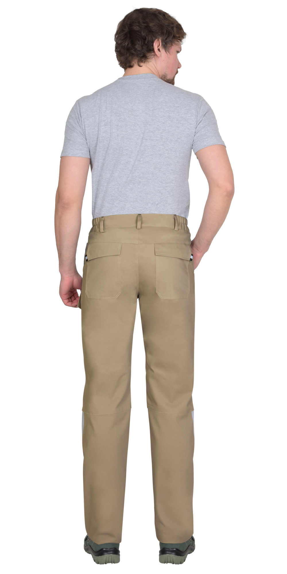 Брюки СИРИУС-ДЕКСТЕР песочные с черной отделкой, тк. стрейч с ВО