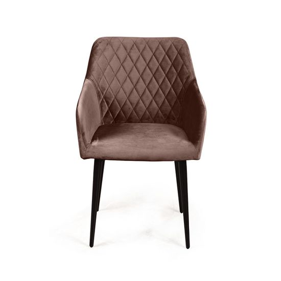 Стул с подлокотниками Robert, бархат коричневый 12