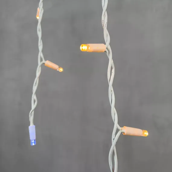 Светодиодная бахрома с колпачком 3,2*0,9 м., 168 экстра теплых белых LED ламп, мерцание, каучуковый белый провод, LTC (LL168BLW-8-2EWW)