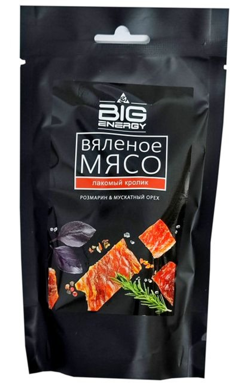 Вяленые ломтики кролика 50 гр дой пак Big energy
