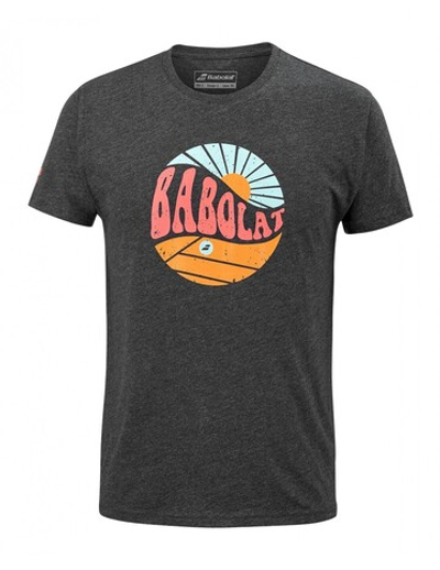 Мужская теннисная футболка Babolat Exercise Vintage Tee Men - black heather