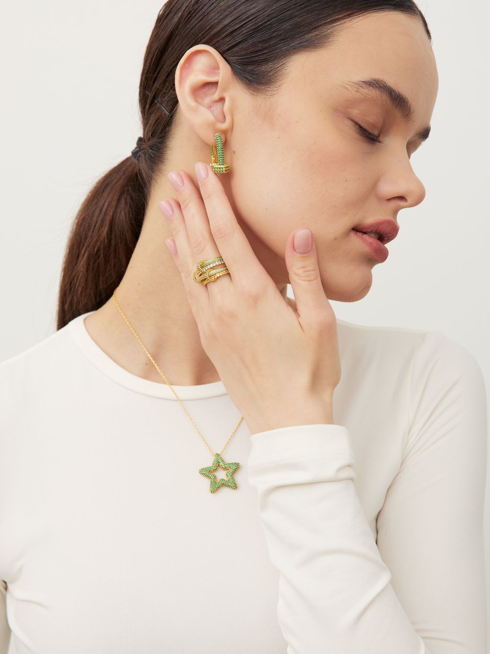 СЕРЬГИ "STATEMENT 2 IN 1 MINT"