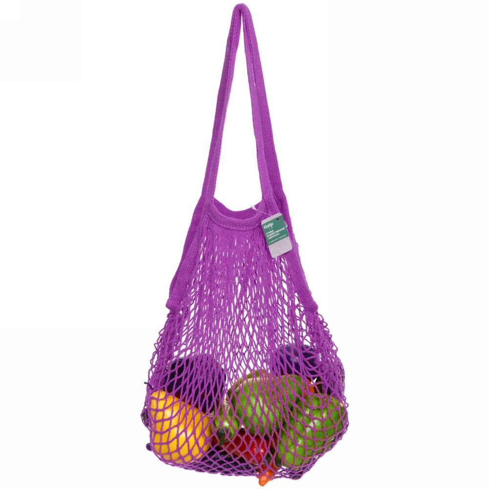 Сумка - шоппер авоська «ТРЕНДИ», цвет лиловый, 37*62см (лейбл Селфи)