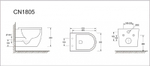 Комплект подвесной безободковый унитаз Ceramica Nova Mia Rimless CN1805 с ультра-тонким сиденьем SoftClose + инсталляция Creto Standart 1.0 INST-CR-1.0
