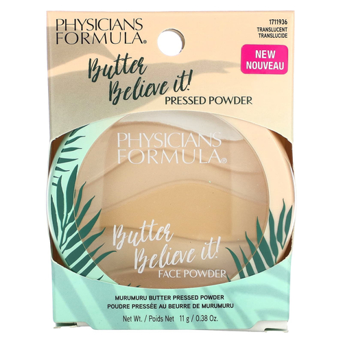 Physicians Formula, Butter Believe It !, прессованный порошок из масла мурумуру, 1711936 полупрозрачный, 11 г (0,38 унции)