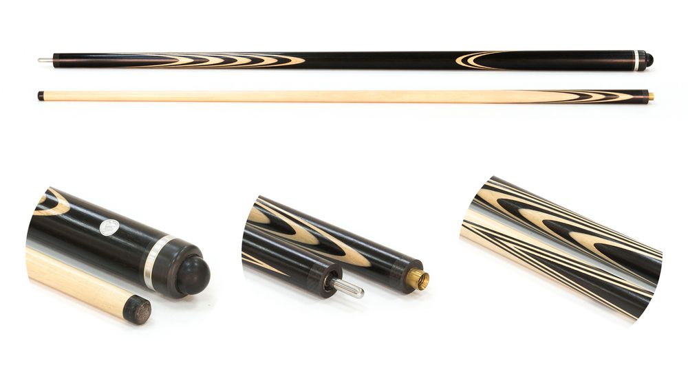 Кий для русского бильярда 2-pc "Классика" (черный граб, граб) 13 запилов