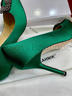 Женские Туфли-лодочки Manolo Blahnik в изумрудном цвете