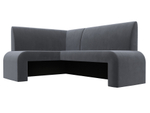 Диван кухонный угловой Кармен левый угол, Серый, Велюр, 126132L