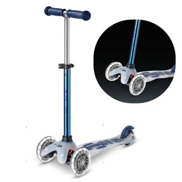 Самокат Mini Micro Deluxe Flux LED синий неохром