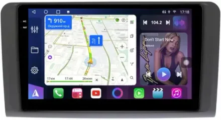 Магнитола для Mercedes-Benz GL X164, ML W164 2005-2012 (рамка матовая) - FarCar BM9-7092F1M монитор 9.5" QLED на Android 14, TS10, 4+32Гб, CarPlay, 4G SIM-слот