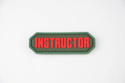 Шеврон Instructor PVC. Красный на оливе