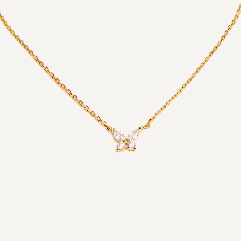 Колье Кристальная Бабочка – Золото