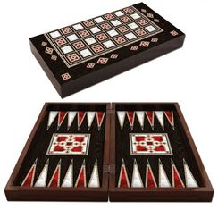 POLYESTER ANTIQUE BACKGAMMON PEARL