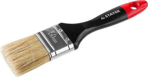 Кисть плоская STAYER ″UNIVERSAL-PROFI″, светлая натуральная щетина, деревянная ручка, 50мм