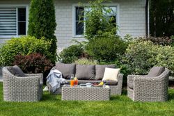 "Фабриция" лаунж-зона из искусственного ротанга, цвет серый