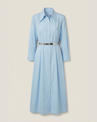 Платье-рубашка в небесно-голубом