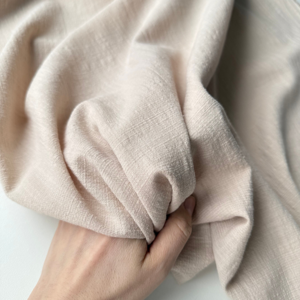 Полулен с крэш эффектом Бежевый