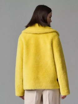 Шуба из шерсти чебурашка экошуба, желтая, SilverFox