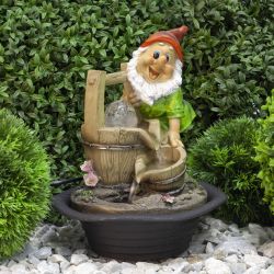 GANF-02 GREEN APPLE Настольный фонтан Гном Хозяин 31 см | GREEN APPLE