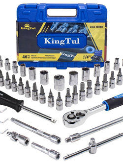 Набор инструмента 46пр. 1/4''(6-гран.)(4-14мм) KINGTUL KT-2462-5 EURO