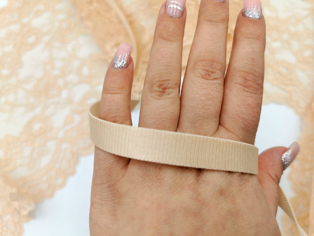 Бретелечная резинка без фестонов, 12 мм, бежевая, (Арт:BR640/12-126), м