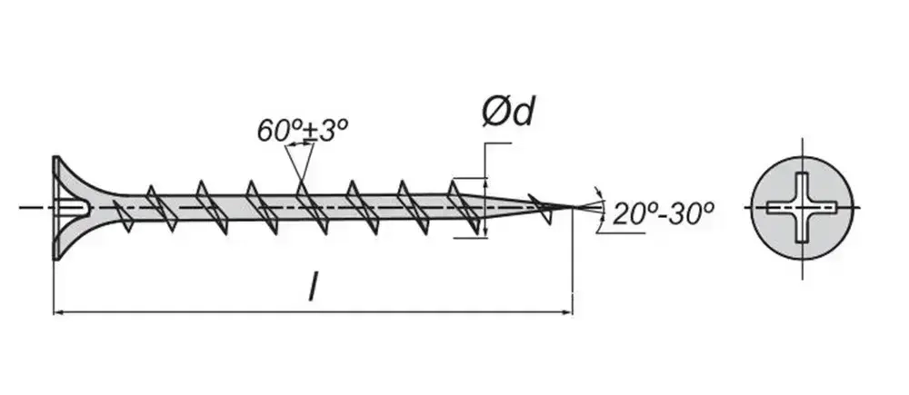 Саморезы Стройметиз гипрок-дерево 3.5х51, сталь, покрытие - фосфат, 1000 шт.