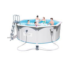 Стальной бассейн Bestway Hydrium Pool Set 360х120 см + фильтр-насос 2006 л/ч, лестница, подстилка (56571/56292 BW)