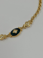 Колье с зелёной эмалью и кристаллами Burberry