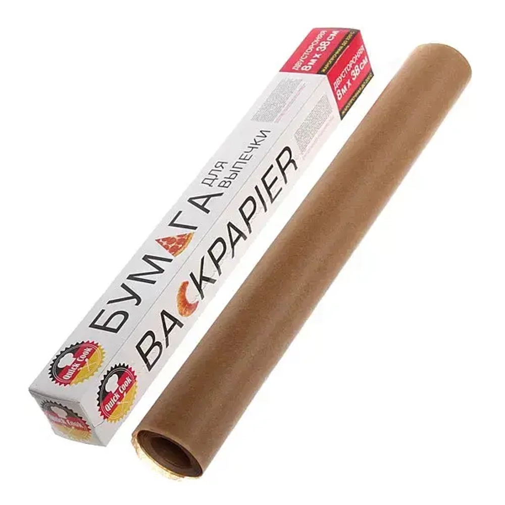 Бумага для выпечки 8м*38см, двусторонняя,в коробке QUICK COOK
