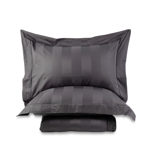 Постельное белье с одеялом из страйп-сатина Ritz | Graphite