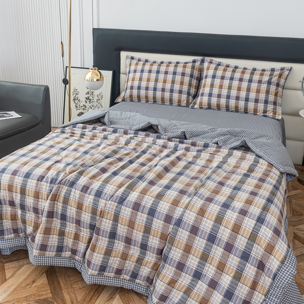 Комплект постельного белья Сатин с Одеялом 100% хлопок на резинке OBR128