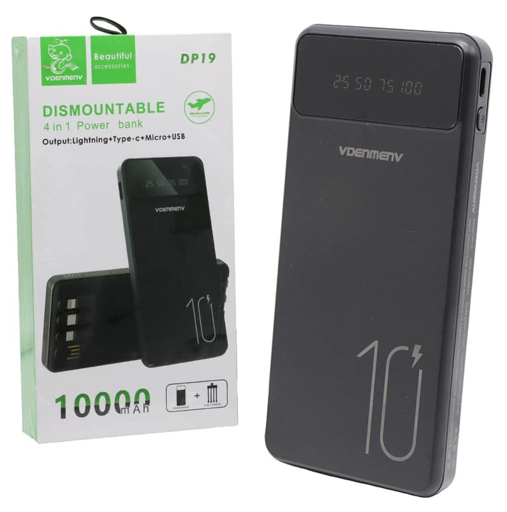 Портативный аккумулятор DENMEN DP19 10000 mAh (черный)