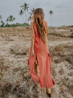 Длинное бохо-платье (корал)