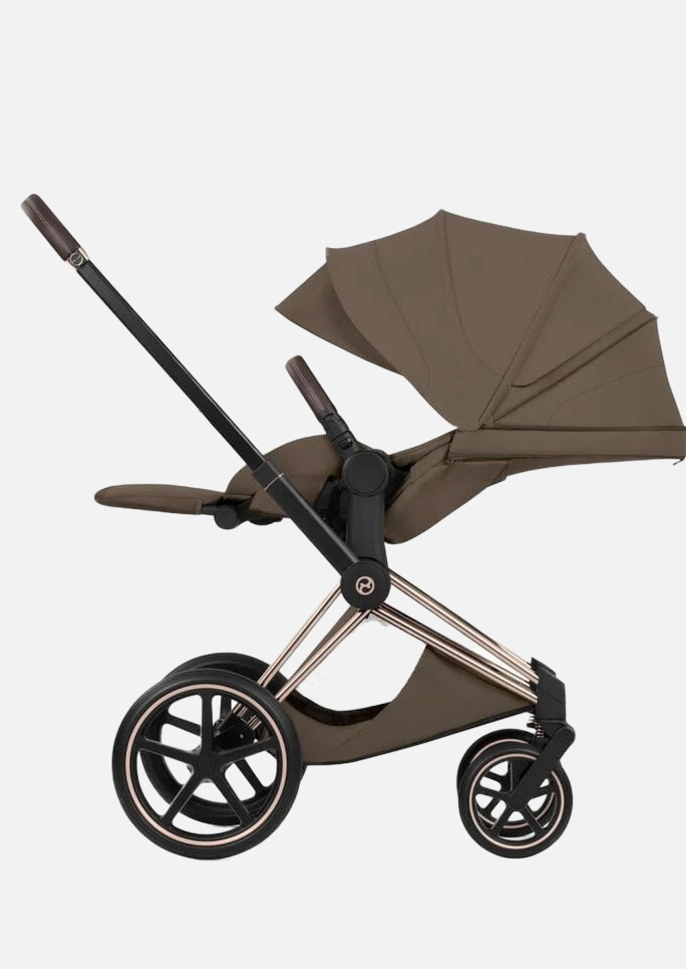 Cybex Priam 5 Style, в цвете Coconut Brown (шасси Rose Gold) + автокресло Cybex Cloud G3
