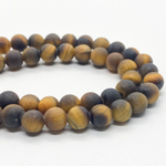 Бусины Тигровый глаз матовый, диаметр 6,2-6,5 мм, цена за 29-30 шт (1/2 нити)