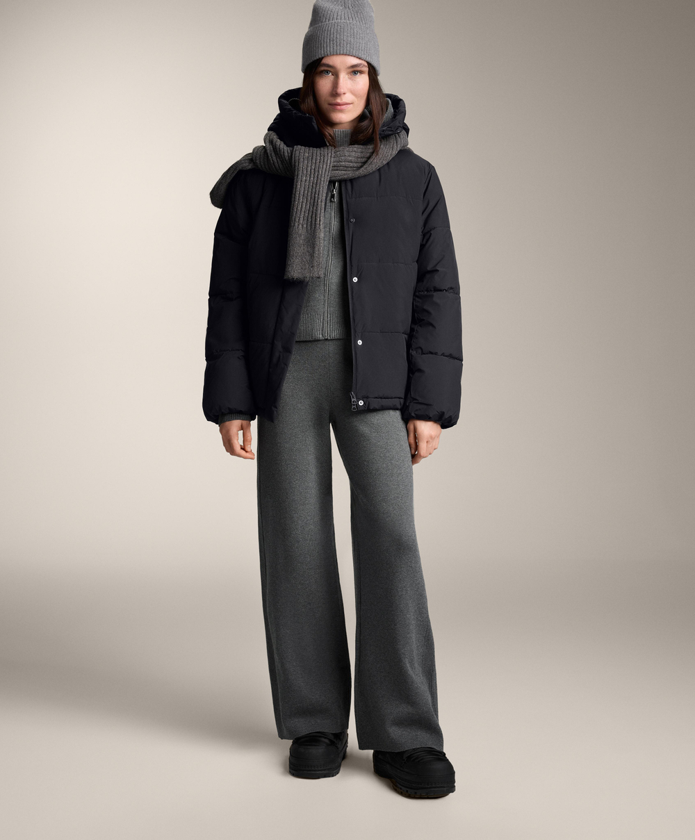 Oysho Вязаная куртка с капюшоном, темно-серый меланж