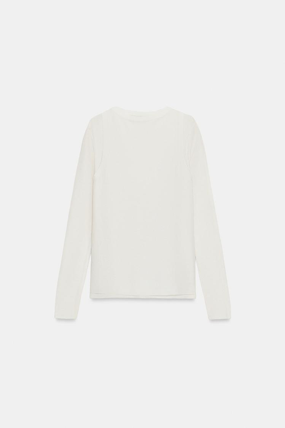 ZARA ДВОЙНОЙ ТРИКОТАЖНЫЙ ТОП, БЕЛЫЙ