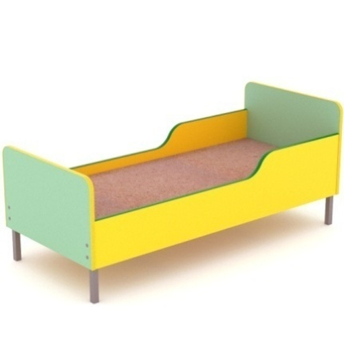 Кровать на металлических ножках с двумя бортиками, 1432*632*600, цветной ЛДСП