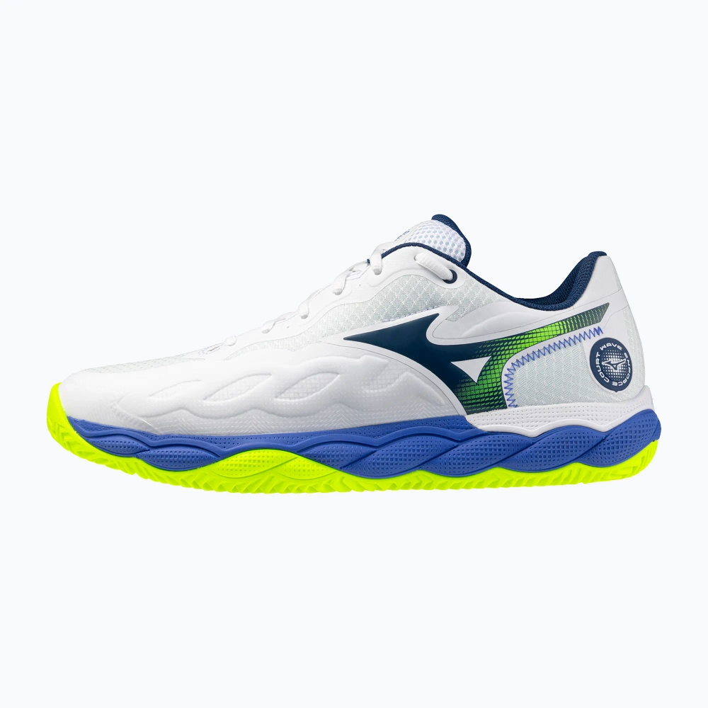 Теннисные кроссовки Mizuno Wave Enforce Court CC white/dazzling blue/ lightning