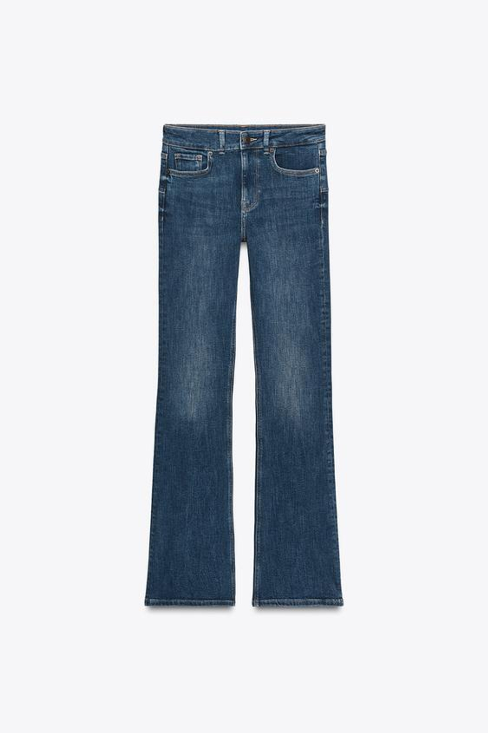 ZARA ДЖИНСЫ BOOTCUT С ВЫСОКОЙ ПОСАДКОЙ — ZW COLLECTION, ЦВЕТ НОЧНОГО НЕБА