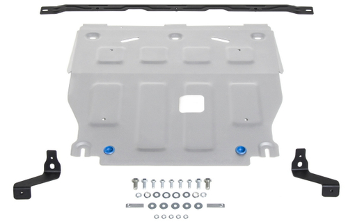 Защита картера и КПП Rival для Hyundai Elantra VII рестайлинг (V - 1.6; 2.0) 2021-н.в., штампованная, алюминий 3 мм, с крепежом, 333.2386.1