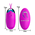 Лиловое ребристое виброяйцо с пультом ДУ Pretty Love Jessica BI-014362W-3
