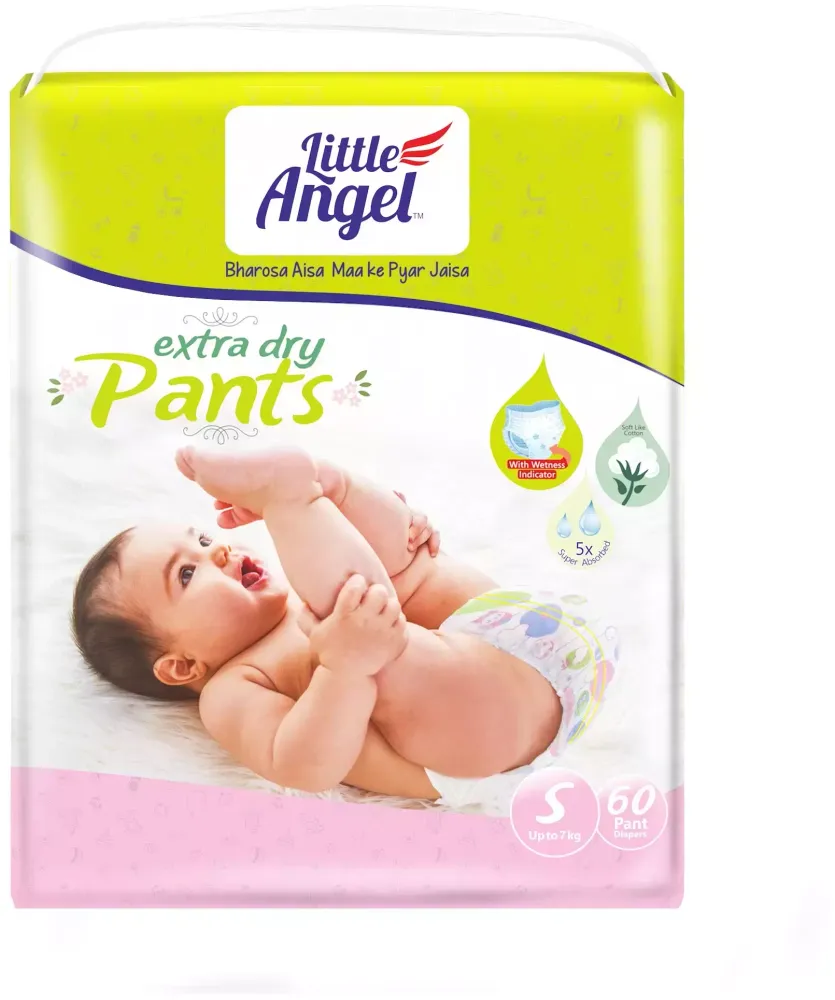 Подгузники-трусики детские Little Angel Extra Dry, 2/S (до 7 кг), обьем талии 32-42 см