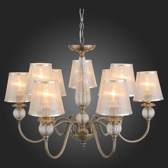 SL185.303.09 Светильник подвесной Бронза, Прозрачный/Бежевый, Бронза E14 9*40W GRAZIA