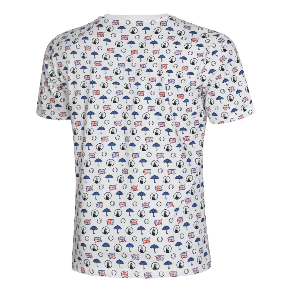 Мужское теннисное поло Quiet Please London Statement T-Shirt Men - White, Multicoloured
