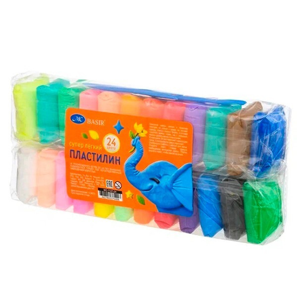 Набор ДТ Супер-легкий пластилин 24цв по 11г "Веселые зверята" +инструменты
