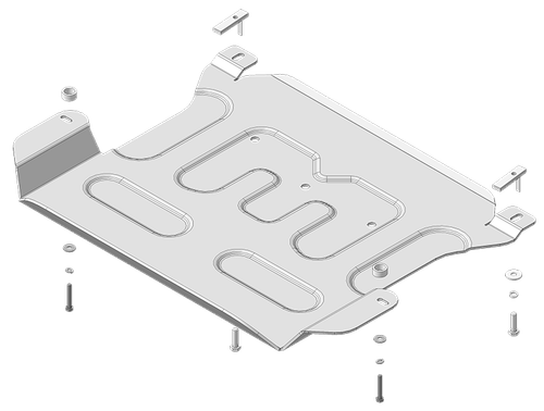 Усиленная защита Motodor двгателя, кпп (дополнительный щит). 4 мм, алюмний. для Hyundai Tucson 2021-н.в.,KIA Sportage 2022-н.в. арт.340902