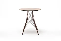 "Конте" интерьерный стол из HPL круглый Ø70см, цвет "дуб"