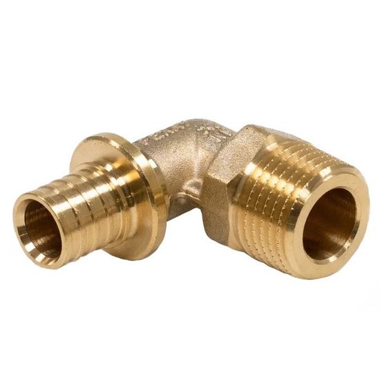 Угольник-переходник Рехау 16-R 1/2" MX с наружной резьбой НР латунь (11096751001)